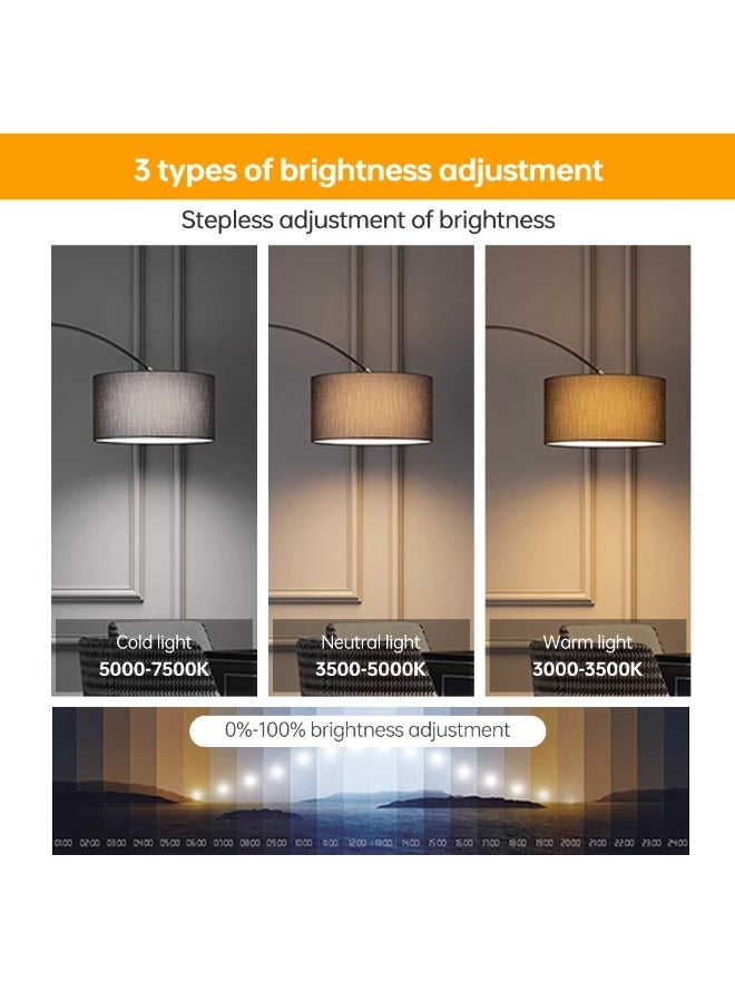 Amoyls Adjustable Hanging Drum Shade Floor Lamp, Remote Control, 3 Color Dimmable LED Standing Light for Bedroom, Living Room, Office, 90*90*175cm - Image 3